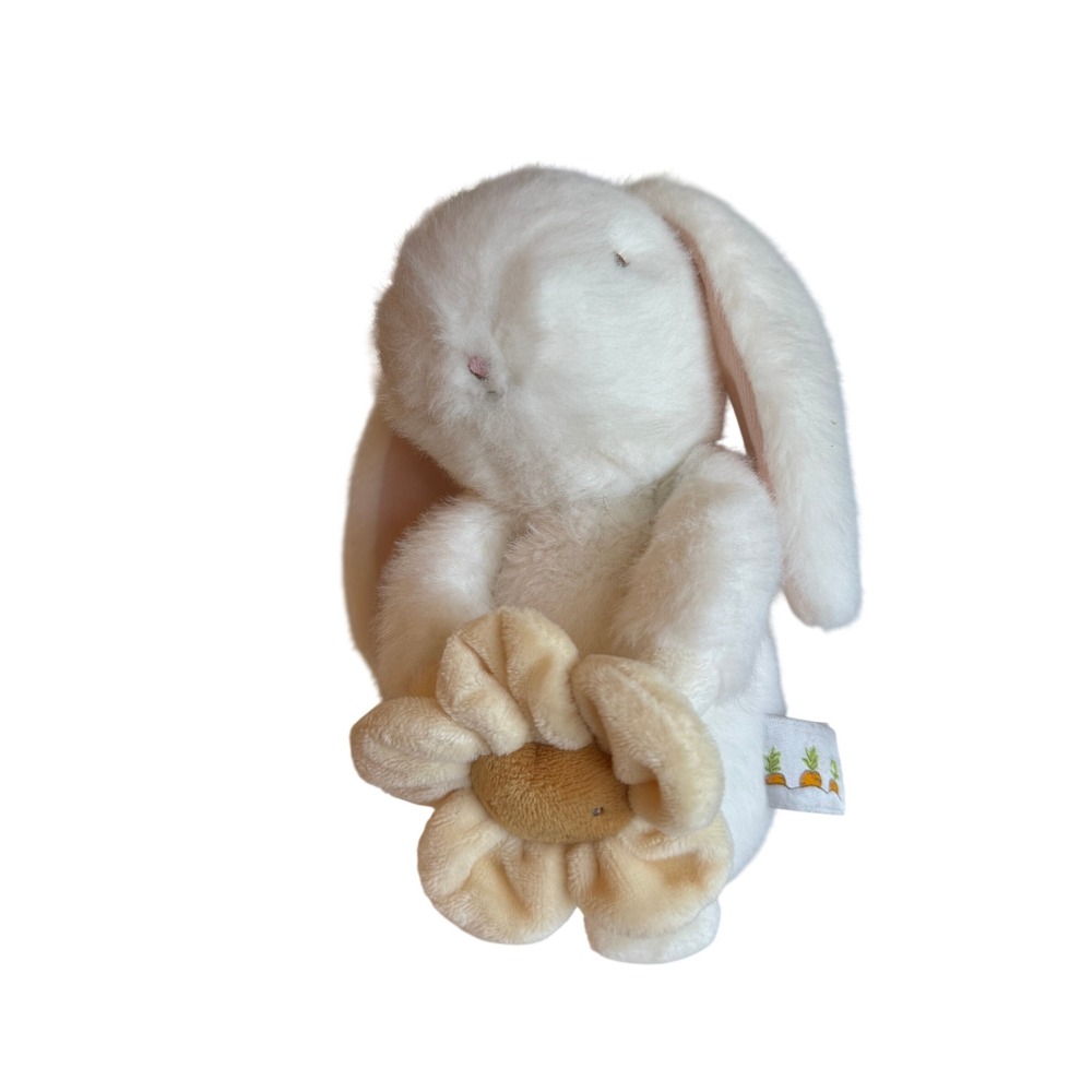 Bunnies by the Bay Plush Rabbit 8" White Flower Small 190499 Nursery Toy